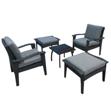 Load image into Gallery viewer, Patio Furniture Outdoor Chair And Ottoman 5 Pieces Rattan Seating Group with Cushions