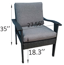 Load image into Gallery viewer, Patio Furniture Outdoor Chair And Ottoman 5 Pieces Rattan Seating Group with Cushions