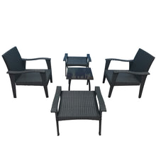Load image into Gallery viewer, Patio Furniture Outdoor Chair And Ottoman 5 Pieces Rattan Seating Group with Cushions