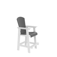 Load image into Gallery viewer, HDPE Bar Chair, Outdoor Tall Adirondack Chairs Set of 2, Patio Bar Stool Chair with High Back White + Gray, Set of 2