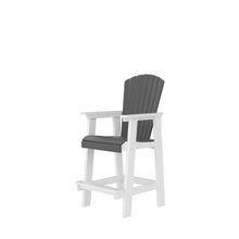 Load image into Gallery viewer, HDPE Bar Chair, Outdoor Tall Adirondack Chairs Set of 2, Patio Bar Stool Chair with High Back White + Gray, Set of 2