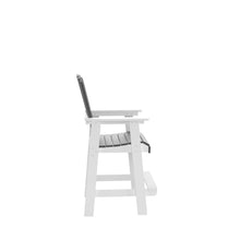 Load image into Gallery viewer, HDPE Bar Chair, Outdoor Tall Adirondack Chairs Set of 2, Patio Bar Stool Chair with High Back White + Gray, Set of 2