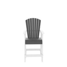 Load image into Gallery viewer, HDPE Bar Chair, Outdoor Tall Adirondack Chairs Set of 2, Patio Bar Stool Chair with High Back White + Gray, Set of 2