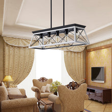 Load image into Gallery viewer, (Same as W134065438/L1001) 32" Black White Industrial 5-Light Pendant Chandelier, Modern Metal Cage Design, Adjustable Hanging Light for Dining Room, Kitchen, Living Room (No Bulbs)