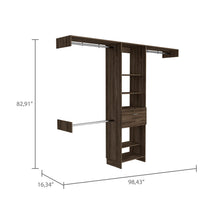 Load image into Gallery viewer, Calveston 1-Drawer 4-Shelf Closet System Dark Walnut
