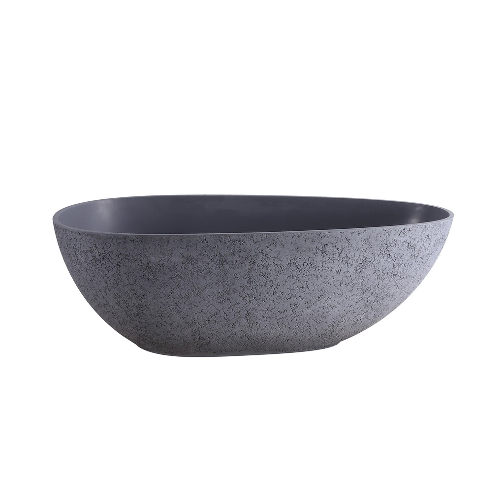 65 inch freestanding solid surface soaking bathtub for bathroom