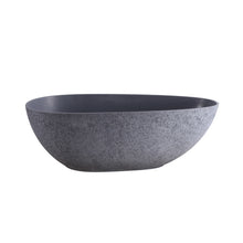 Load image into Gallery viewer, 65 inch freestanding solid surface soaking bathtub for bathroom