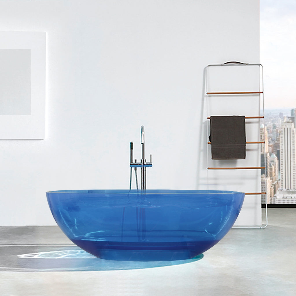 55 inch freestanding solid surface soaking bathtub for bathroom