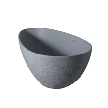 Load image into Gallery viewer, 65 inch freestanding solid surface soaking bathtub for bathroom