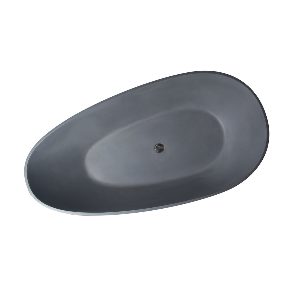 65 inch freestanding solid surface soaking bathtub for bathroom