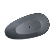 Load image into Gallery viewer, 65 inch freestanding solid surface soaking bathtub for bathroom