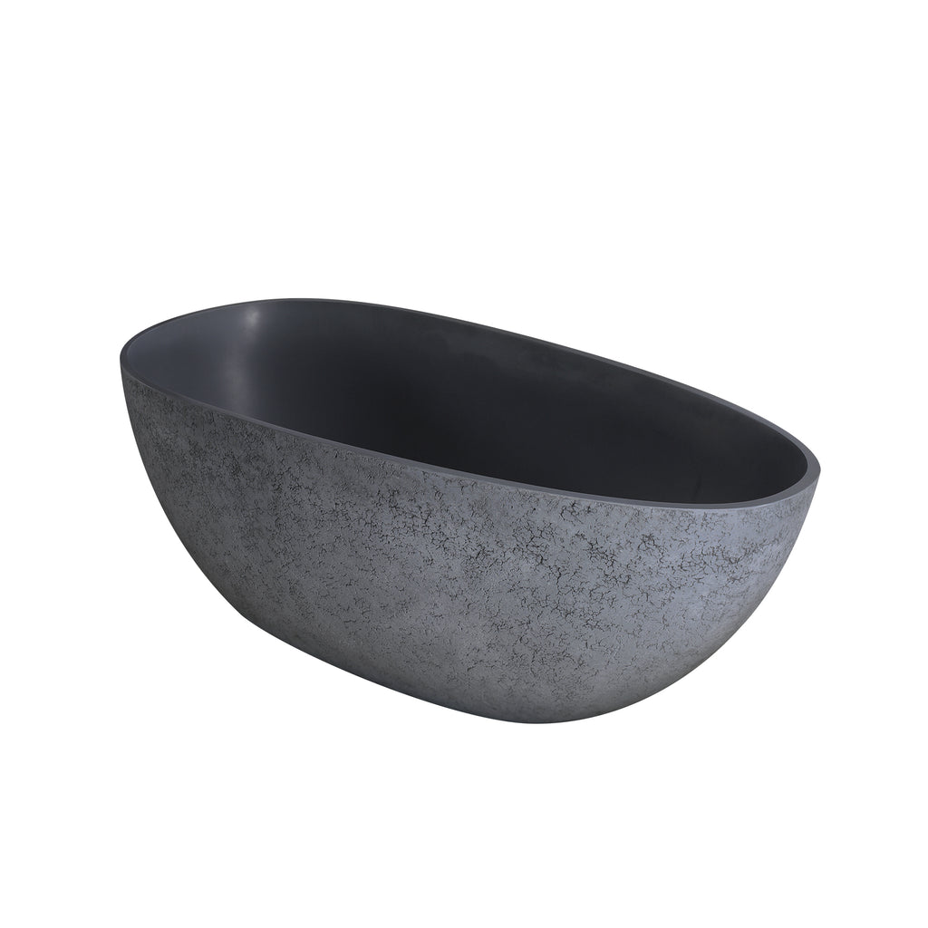65 inch freestanding solid surface soaking bathtub for bathroom