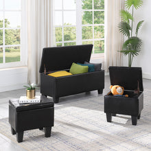 Load image into Gallery viewer, [VIDEO] Large Storage Ottoman Bench Set, 3 in 1 Combination Ottoman, Tufted Ottoman Linen Bench for Living Room, Entryway, Hallway, Bedroom Support 250lbs