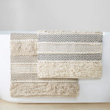 Load image into Gallery viewer, Woven Texture Stripe Bath Rug Grey 20x32"