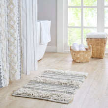 Load image into Gallery viewer, Woven Texture Stripe Bath Rug Grey 20x32"