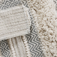 Load image into Gallery viewer, Woven Texture Stripe Bath Rug Grey 20x32"