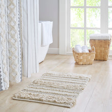 Load image into Gallery viewer, Woven Texture Stripe Bath Rug Grey 20x32"