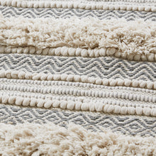 Load image into Gallery viewer, Woven Texture Stripe Bath Rug Grey 20x32"