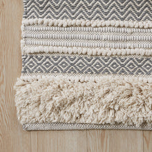 Load image into Gallery viewer, Woven Texture Stripe Bath Rug Grey 20x32"