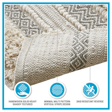 Load image into Gallery viewer, Woven Texture Stripe Bath Rug Grey 20x32"