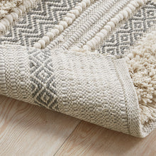 Load image into Gallery viewer, Woven Texture Stripe Bath Rug Grey 20x32"