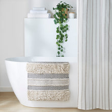 Load image into Gallery viewer, Woven Texture Stripe Bath Rug Grey 20x32"