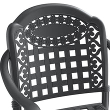 Load image into Gallery viewer, Cast Aluminum Patio Dining Chair 2PCS With Black Frame and Blue Cushions (same sku: W171091759)