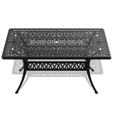 Load image into Gallery viewer, L58.27*W34.65-inch Cast Aluminum Patio Dining Table With Black Frame and Umbrella Hole (same sku: W171084481)