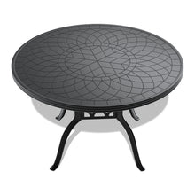 Load image into Gallery viewer, Ø47.24-inch Cast Aluminum Patio Dining Table With Black Frame and Carved Texture on the Tabletop (same sku: W171084479)