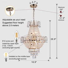 Load image into Gallery viewer, Gold Crystal Chandeliers,Large Contemporary Luxury Ceiling Lighting for Living Room Dining Room Bedroom Hallway