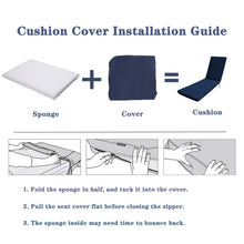 Load image into Gallery viewer, 2PCS Set Outdoor Lounge Chair Cushion Replacement Patio Funiture Seat Cushion Chaise Lounge Cushion-Navy Blue