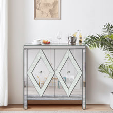 Load image into Gallery viewer, Storage Cabinet with Mirror Trim and M Shape Design Spliced Combination For Living Room, Dining Room, Entryway, Kitchen