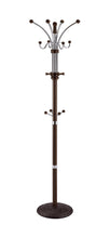 Load image into Gallery viewer, 73" Tall Chrome and Wood Coat Rack, Espresso finish
