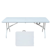 Load image into Gallery viewer, 6ft Folding Table, Portable Plastic Table for Camping, Picnics, Parties, High Load Bearing Foldable Table Black