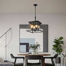 Load image into Gallery viewer, Farmhouse Chandelier 4-Light Vintage Antique Chandeliers Light Fixture For Kitchen Dining Room Living Room Golden Black(No Bulbs)NEW SKU:W1340P206637