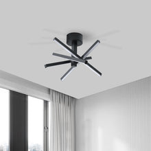 Load image into Gallery viewer, 12 Inch Modern LED Ceiling Light, Geometric Starburst Design with Black Finish for Living Room, Bedroom, and Hallways