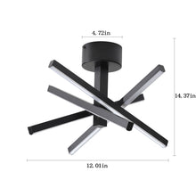 Load image into Gallery viewer, 12 Inch Modern LED Ceiling Light, Geometric Starburst Design with Black Finish for Living Room, Bedroom, and Hallways