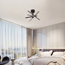 Load image into Gallery viewer, 12 Inch Modern LED Ceiling Light, Geometric Starburst Design with Black Finish for Living Room, Bedroom, and Hallways