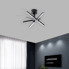 Load image into Gallery viewer, 12 Inch Modern LED Ceiling Light, Geometric Starburst Design with Black Finish for Living Room, Bedroom, and Hallways