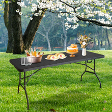 Load image into Gallery viewer, 6ft Folding Table, Portable Plastic Table for Camping, Picnics, Parties, High Load Bearing Foldable Table Black