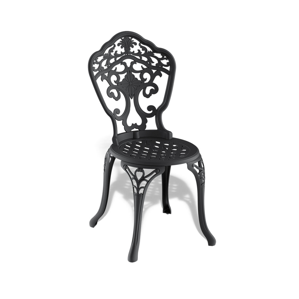 Cast Aluminum Patio Dining Chair 2PCS With Black Frame