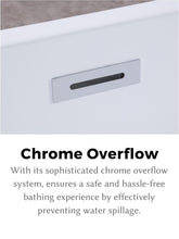 Load image into Gallery viewer, 67" Acrylic Freestanding Bathtub, stand alone bathroom tub, Glossy White, Toe-tap Chrome Drain, cUPC Certified