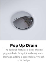 Load image into Gallery viewer, 67" Acrylic Freestanding Bathtub, stand alone bathroom tub, Glossy White, Toe-tap Chrome Drain, cUPC Certified