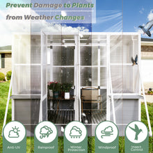 Load image into Gallery viewer, Greenhouse, Wooden Lean to Greenhouses for Outdoors, Heavy Duty Walk in Green House for Outside Winter, Large Hot House for Sunroom Storage Shed, Garden, Backyard(103.9''X98.4''X77.6'')