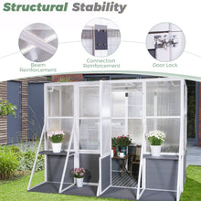 Load image into Gallery viewer, Greenhouse, Wooden Lean to Greenhouses for Outdoors, Heavy Duty Walk in Green House for Outside Winter, Large Hot House for Sunroom Storage Shed, Garden, Backyard(103.9''X98.4''X77.6'')