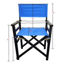 Load image into Gallery viewer, Folding Chair Wooden Director Chair Canvas Folding Chair Folding Chair 2pcs/set populus + Canvas (Color : Blue)