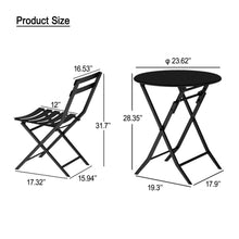Load image into Gallery viewer, 3 Piece Patio Bistro Set of Foldable Round Table and Chairs, Yellow