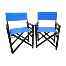 Load image into Gallery viewer, Folding Chair Wooden Director Chair Canvas Folding Chair Folding Chair 2pcs/set populus + Canvas (Color : Blue)