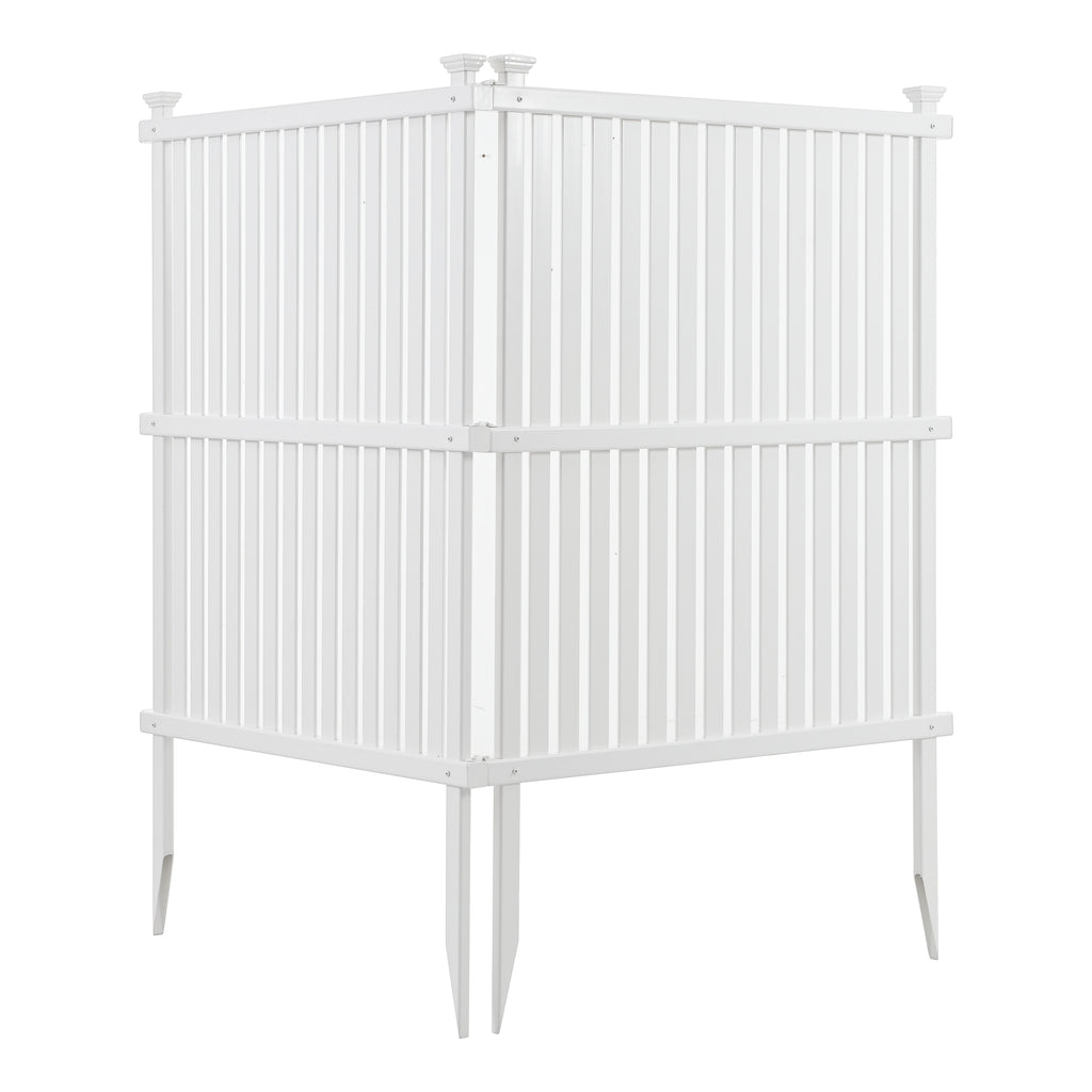 Privacy Screen Panels Kit  Air Conditioner Trash Can Enclosure  Vinyl  white color
