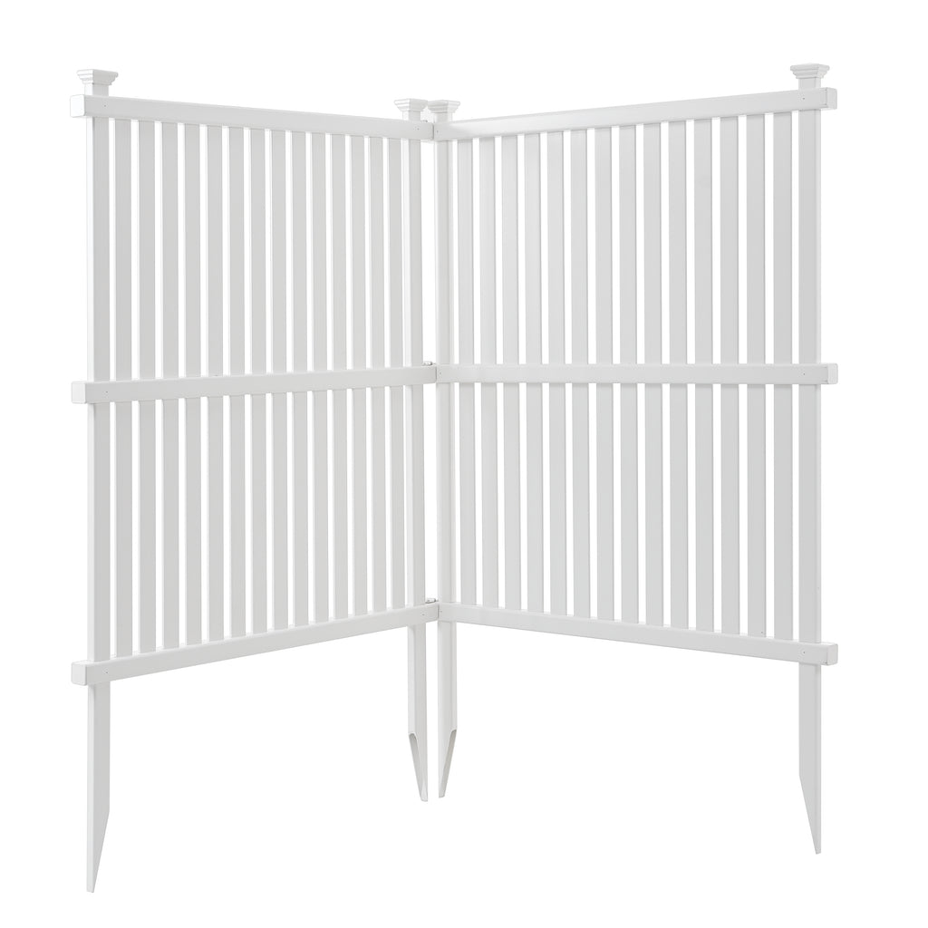 Privacy Screen Panels Kit  Air Conditioner Trash Can Enclosure  Vinyl  white color